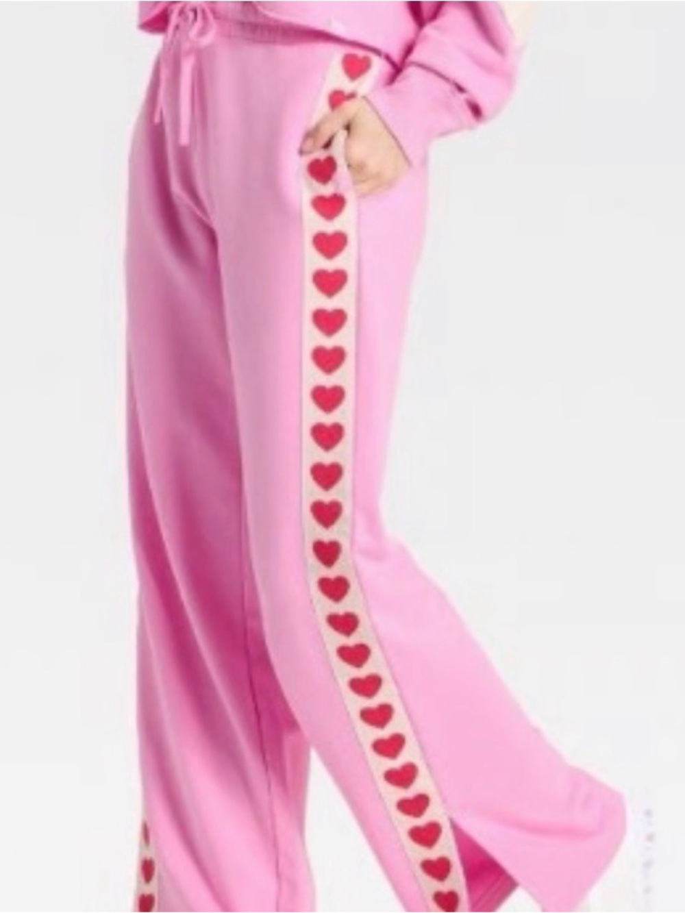 Pink Heart-Trim Lounge Pants